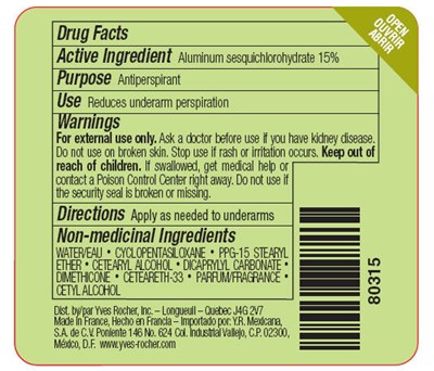 Back Label (Fraicheur Verveine Antiperspirant And Deodorant Roll On Back Label)